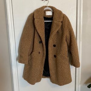Zara tan teddy coat